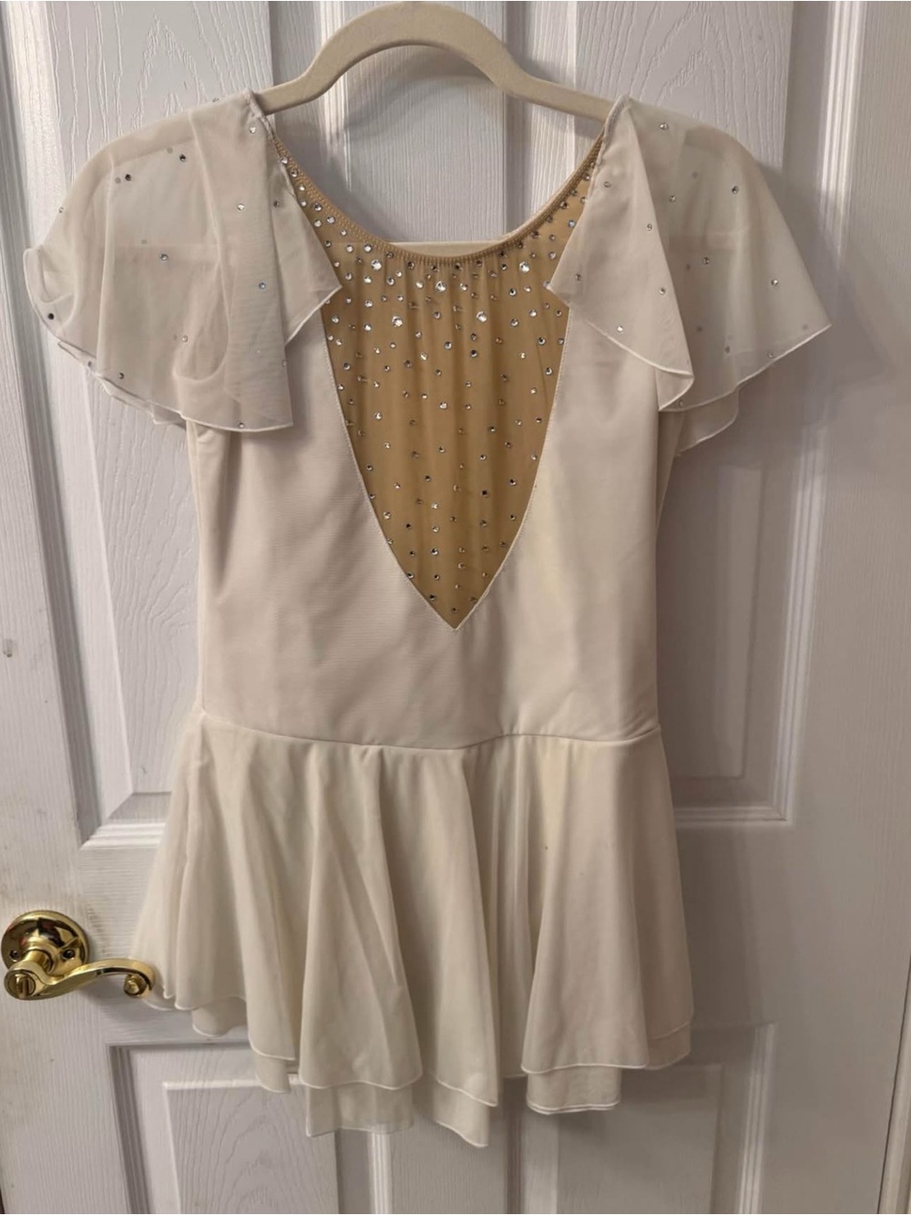 Ivory Rhinestone Figure Skating Dress - Picture 2 of 2